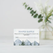 Grey Wilderness Baby Shower Diaper Raffle Insert ロイヤリティカード (スタンド正面)