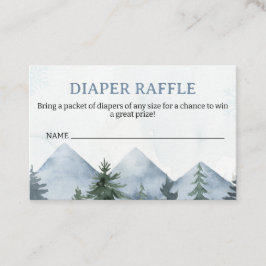Grey Wilderness Baby Shower Diaper Raffle Insert ロイヤリティカード
