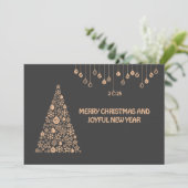 Grey wish card New Year with Christmas ball & tree シーズンカード (スタンド正面)