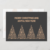 Grey wish card New Year with tree Christmas  シーズンカード (正面/裏面)