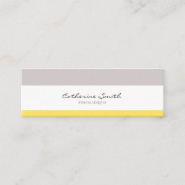 Grey yellow lines minimalist feminine chic card スキニー名刺