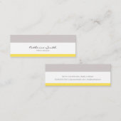 Grey yellow lines minimalist feminine chic card スキニー名刺 (正面/裏面)
