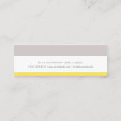 Grey yellow lines minimalist feminine chic card スキニー名刺 (裏面)
