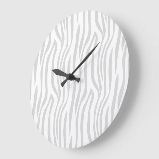  Grey Zebra Pattern Wall clock ラージ壁時計 (傾斜)
