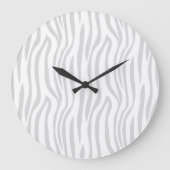  Grey Zebra Pattern Wall clock ラージ壁時計 (正面)