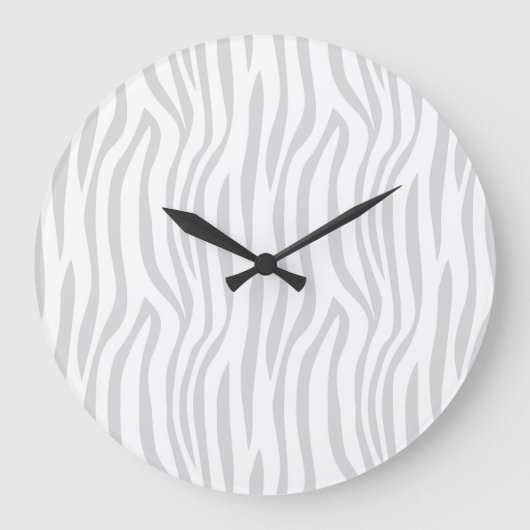  Grey Zebra Pattern Wall clock ラージ壁時計 (正面)