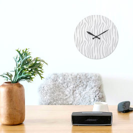  Grey Zebra Pattern Wall clock ラージ壁時計