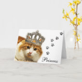 Greyfoot猫の救助のオレンジか白いプリンセスカード カード (黄色い花)