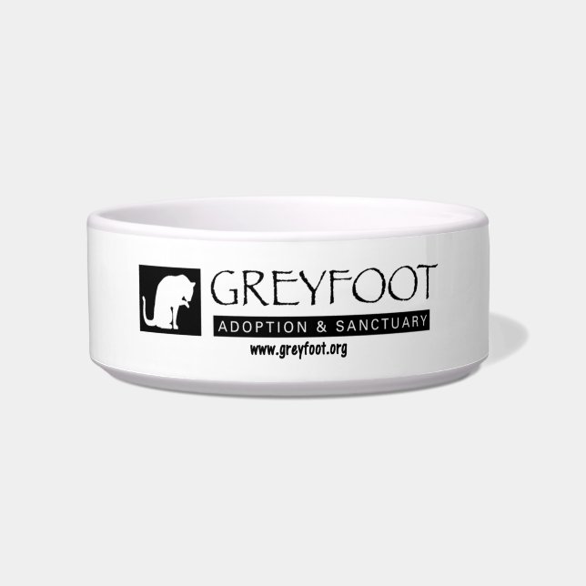 Greyfoot猫の救助のロゴのペットボウル ボウル (正面)