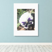 greyforaday White Floral Print キャンバスプリント (インサイチュ (ウッドフロア))