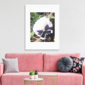 greyforaday White Floral Print キャンバスプリント (インサイチュ (リビング))