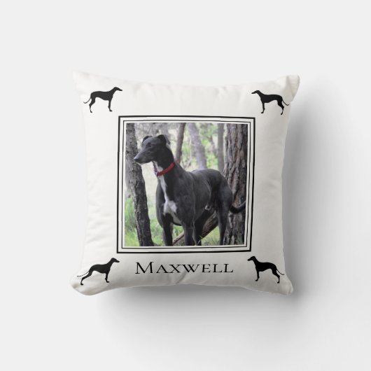 Greyhoundの写真パーソナライズされた クッション (正面)