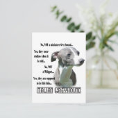 GreyhoundイタリアンのFAQ ポストカード (スタンド正面)