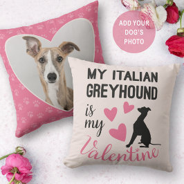Greyhoundイタリアンは私のバレンタイン犬の写真かわいい クッション