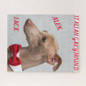 GREYHOUNDイタリアンパズルと名パーソナライズされた前。 ジグソーパズル (横)