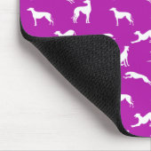 Greyhoundシルエット – ピンクの白(B41AAA) マウスパッド (コーナー)