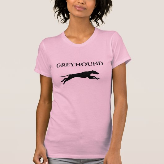GREYHOUND女性のピンクのTシャツ。 Tシャツ (正面)