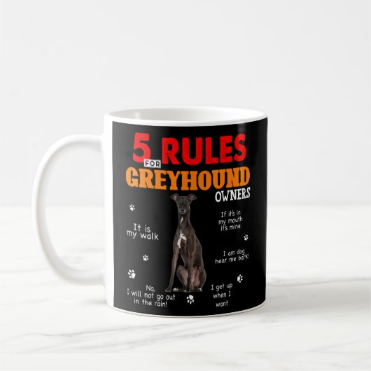 Greyhound所有者の5つの規則 コーヒーマグカップ (左)