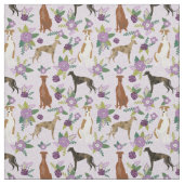 greyhound花模様ライトパープル ファブリック (見本)