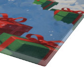 Greyhound走のクリスマス帽子と雪の中 カッティングボード (角)