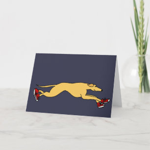Greyhound おもしろい Dog走のRed Sneakers Art カード