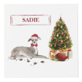Greyhound イタリアン Christmasおもしろい Dog with Tree フォトキューブ (正面)
