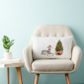 Greyhound イタリアン Christmasおもしろい Dog with Tree ランバークッション (椅子)