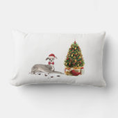 Greyhound イタリアン Christmasおもしろい Dog with Tree ランバークッション (正面)