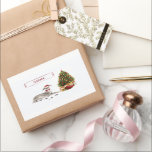 Greyhound イタリアン Christmasおもしろい Dog with Tree 長方形シール<br><div class="desc">耳が止まっておもしろいの準備ができて、このイタリアングレイハウンドはクリスマスハットと赤い弓のネクタイを着ている。いくつかの泥だらけのプリントは離れ、あなたのクリスマスリストの人々に歩くほどの良い休日を望むように。犬の隣にかわいらし木が植えられている。</div>