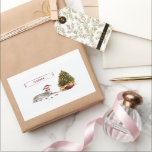 Greyhound イタリアン Christmasおもしろい Dog with Tree 長方形シール<br><div class="desc">耳が止まっておもしろいの準備ができて、このイタリアングレイハウンドはクリスマスハットと赤い弓のネクタイを着ている。いくつかの泥だらけのプリントは離れ、あなたのクリスマスリストの人々に歩くほどの良い休日を望むように。犬の隣にかわいらし木が植えられている。</div>