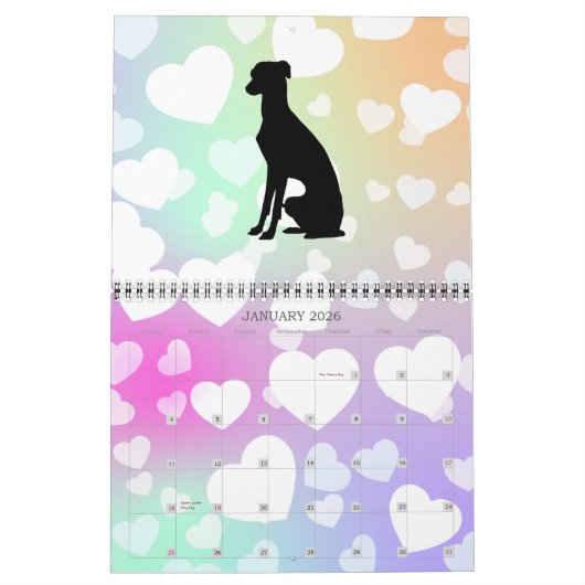 「Greyhound」カレンダー カレンダー (1月 2026)