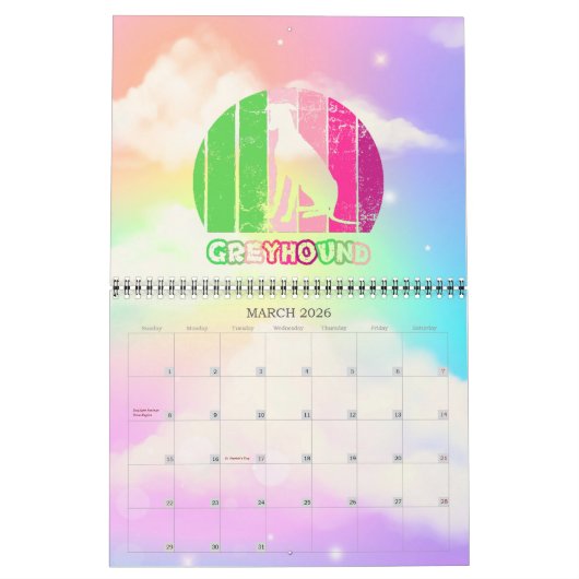 「Greyhound」カレンダー カレンダー (3月 2026)