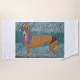 Greyhound at the Beach ビーチタオル