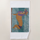 Greyhound at the Beach ビーチタオル (正面)