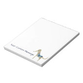 Greyhound Cartoon Dog in Coat ノートパッド (回転)