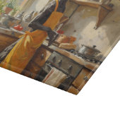 Greyhound Cooking in Kitchen カッティングボード (角)