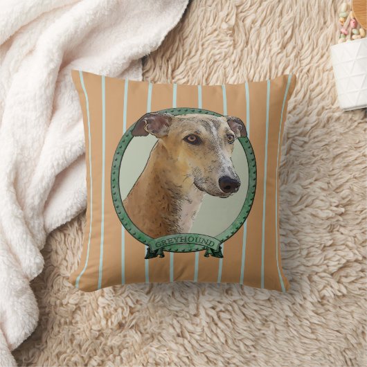 Greyhound dans cadre クッション (ブランケット)