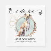 Greyhound Dog結婚のナプキンと犬の写真 スタンダードランチョンナプキン (正面)