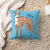 Greyhound dog cartoon illustration  クッション (ブランケット)