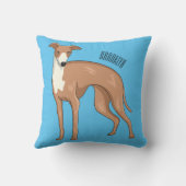 Greyhound dog cartoon illustration  クッション (裏面)