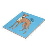 Greyhound dog cartoon illustration  タイル (側面)