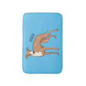 Greyhound dog cartoon illustration バスマット (正面縦)