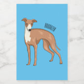 Greyhound dog cartoon illustration フードラベル (シングルラベル)