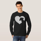 Greyhound Dog Heart Silhouette  Greyhound Tシャツ (正面フル)