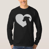 Greyhound Dog Heart Silhouette  Greyhound Tシャツ (正面)
