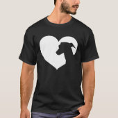 Greyhound Dog Heart Silhouette  Greyhound Tシャツ (正面)