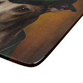 Greyhound Dog in St. Patrick's Day Dress カッティングボード (角)