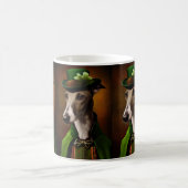 Greyhound Dog in St. Patrick's Day Dress コーヒーマグカップ (中央)