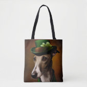 Greyhound Dog in St. Patrick's Day Dress トートバッグ (正面)