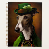 Greyhound Dog in St. Patrick's Day Dress プランナー手帳 (正面)